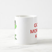 süßer Frosch mit Krone und Kussmund コーヒーマグカップ (中央)
