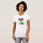 süßer Frosch mit Krone und Kussmund Tシャツ (正面フル)