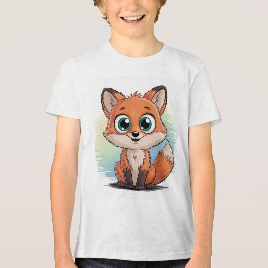 Süßer Fuchs Cartoon | Niedliche Tier Illustration トライブレンドTシャツ (正面)