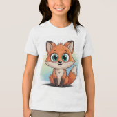 Süßer Fuchs Cartoon | Niedliche Tier Illustration トライブレンドTシャツ (正面)