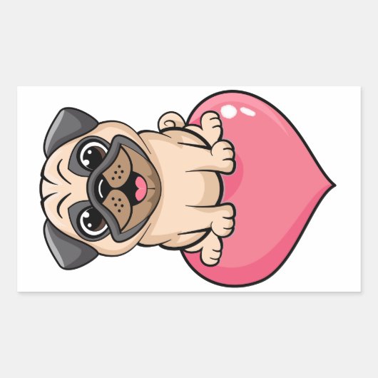 Süsser Mops 長方形シール (正面)