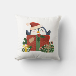 Süßer Pinguin wünscht frohe Weihnachten クッション