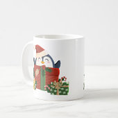 Süßer Pinguin wünscht frohe Weihnachten コーヒーマグカップ (正面左)