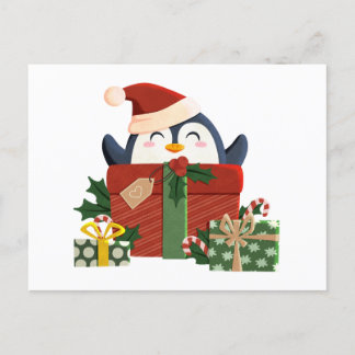 Süßer Pinguin wünscht frohe Weihnachten シーズンポストカード