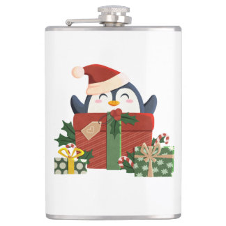 Süßer Pinguin wünscht frohe Weihnachten フラスク