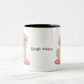 Süßer Tibetan Spaniel Hund mit Namen option  ツートーンマグカップ (中央)