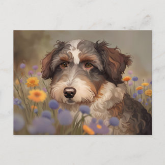 Süßes Aussiedoodle Portrait ポストカード