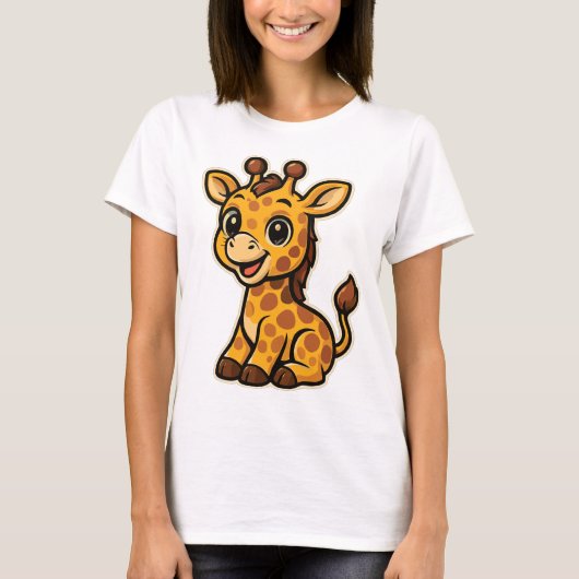 Süßes Baby-Giraffen-Design Tシャツ (正面)