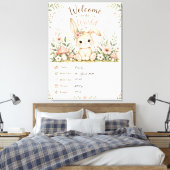 Süßes Baby Hasen Design mit Geburtsdaten Feldern キャンバスプリント (インサイチュ (寝室))