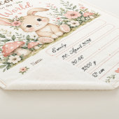 Süßes Baby Hasen Design mit Geburtsdaten Feldern シェルパブランケット (3/4)