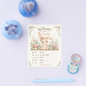 Süßes Baby Hasen Design mit Geburtsdaten Feldern チラシ (シングル)