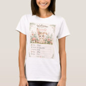 Süßes Baby Hasen Design mit Geburtsdaten Feldern Tシャツ (正面)