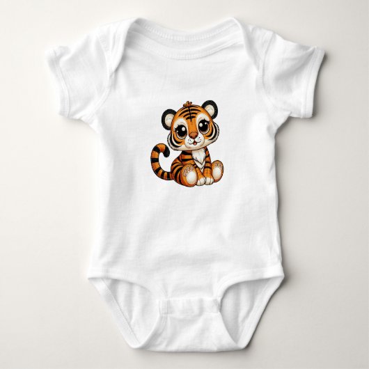 Süßes Babyshirt mit bunten Tieren  ベビーボディスーツ (正面)