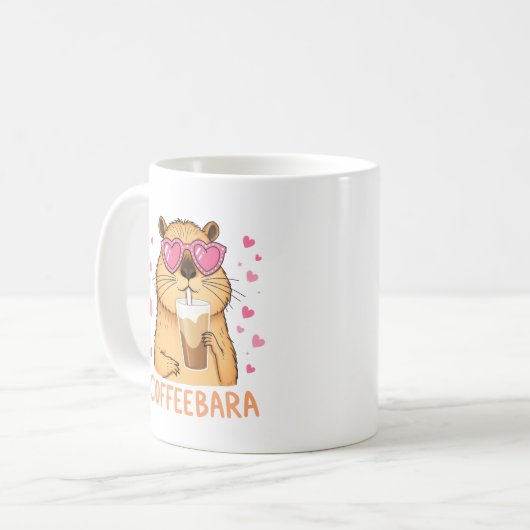 Süßes Capybara mag Kaffee Coffeebara コーヒーマグカップ (正面左)