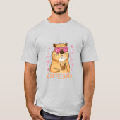 Süßes Capybara mag Kaffee Coffeebara Tシャツ (正面)
