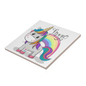Süßes Einhorn Unicorn mit großen Augen タイル (側面)
