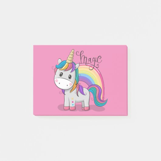 Süßes Einhorn Unicorn mit großen Augen ポストイット (正面)