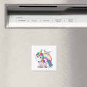 Süßes Einhorn Unicorn mit großen Augen マグネット (インサイチュ (食洗機))