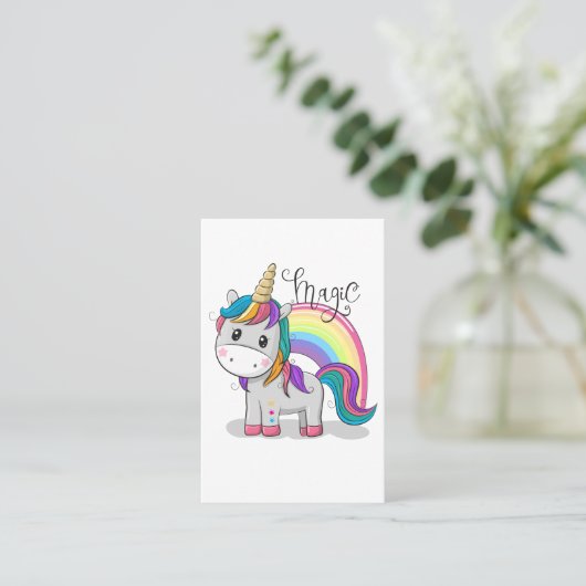 Süßes Einhorn Unicorn mit großen Augen 名刺 (スタンド正面)