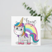 Süßes Einhorn Unicorn mit großen Augen 招待状 (スタンド正面)