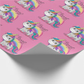 Süßes Einhorn Unicorn mit großen Augen rosa ラッピングペーパー (角)