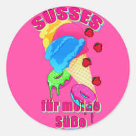 SÜSSES für meine Süße Eis Eiscreme Donut Erdbeeren ラウンドシール