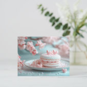 Süßes Macaron mit Herzen Valentinstag ポストカード (スタンド正面)