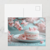 Süßes Macaron mit Herzen Valentinstag ポストカード (正面/裏面)