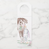 süsses Osterbild mit Pferd und Hase, Partyzubehör ボトルネックタグ (裏面)