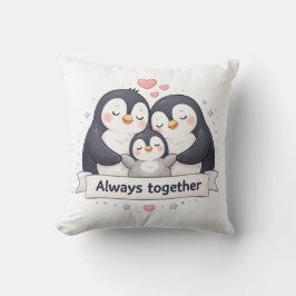 Süßes Pinguinfamilie Dekokissen - Always Together クッション