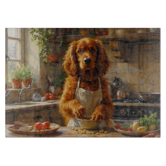 Sussex Spaniel Cooking in Kitchen カッティングボード (正面)