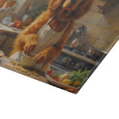 Sussex Spaniel Cooking in Kitchen カッティングボード (角)