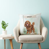 Sussex Spaniel Watercolor Personalized Dog クッション (椅子)