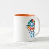 Sustainability Warrior Coffee Cup -Dishwasher Safe ツートーンマグカップ (正面右)