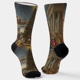 Sustainable Nativity Santa Christmas Socks ソックス