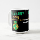 Sustainably Lucky Earth Eco-Friendly Green Living  コーヒーマグカップ (正面左)
