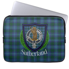 Sutherland Scottish Clan Tartan and Crest  ラップトップスリーブ