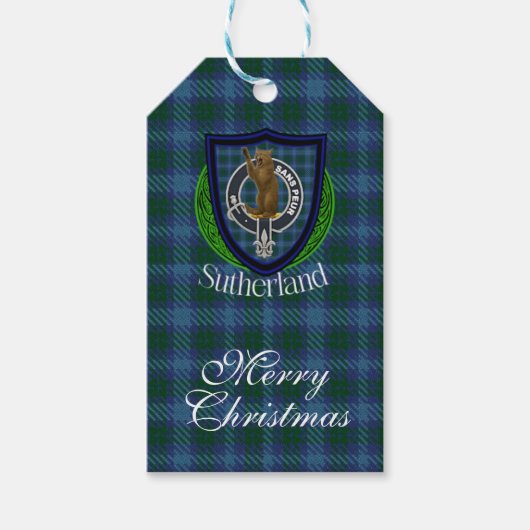 Sutherland Scottish Clan Tartan & Crest ギフトタグ (正面)