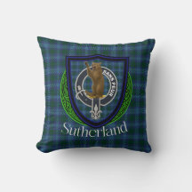 Sutherland Scottish Clan Tartan & Crest