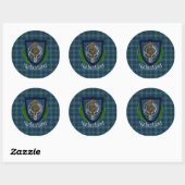 Sutherland Scottish Clan Tartan & Crest ラウンドシール (シート)