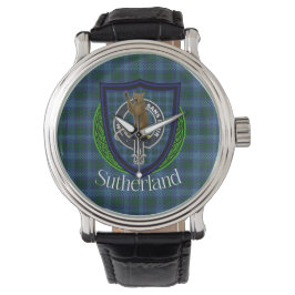 Sutherland Scottish Clan Tartan & Crest 腕時計