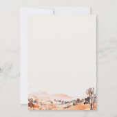 Sutle Blush Orange Watercolor Woods Mountain ノートカード (裏面)