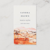 Sutle Blush Orange Watercolor Woods Mountain 名刺 (正面)