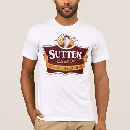 Sutterのアメリカ人によって混ぜられるウィスキー Tシャツ (正面)