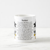 Sutter、起源、意味および頂上 コーヒーマグカップ (中央)