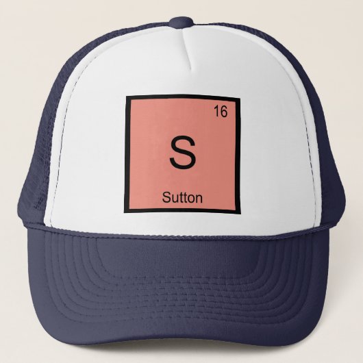 Sutton 名前 化学元素周期表 キャップ (正面)