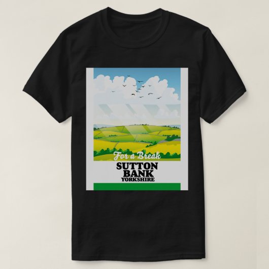 Sutton Bank yorkshire旅行ポスター Tシャツ (デザイン正面)