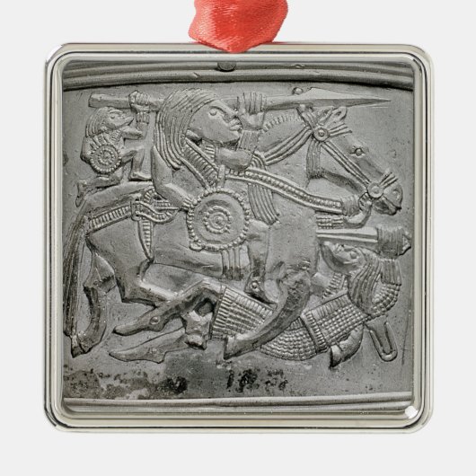 Sutton Hooの宝物からのヘルメットの片、 メタルオーナメント (正面)