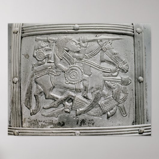 Sutton Hoo Treasureからヘルメットの断片 ポスター (正面)