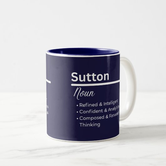 Sutton Personalized Name Coffee Mug ツートーンマグカップ (正面右)